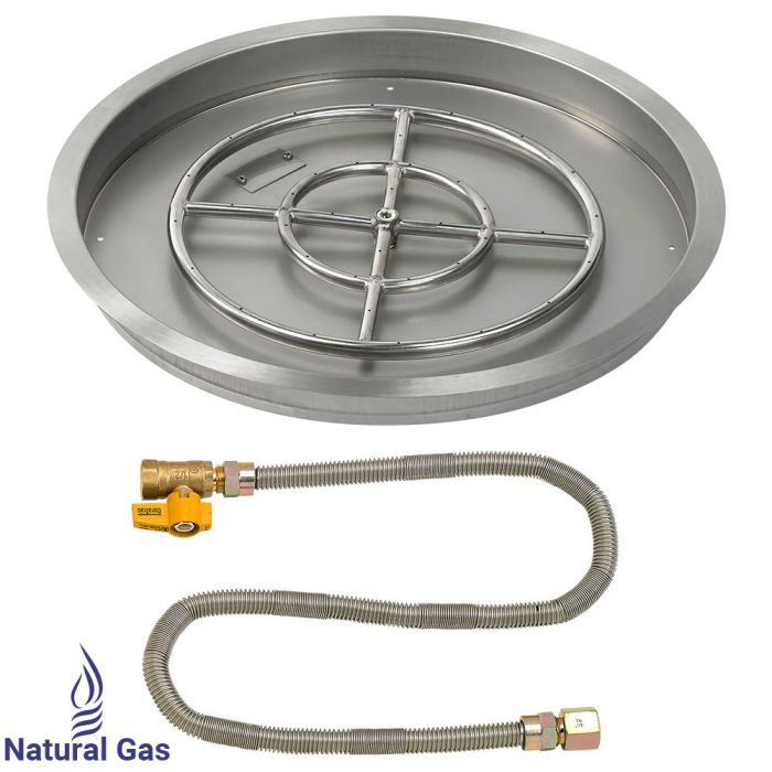 Load image into Gallery viewer, 25&quot; Round Drop-In Pan with Match Light Kit (18&quot; Fire Pit Ring) - Natural Gas
