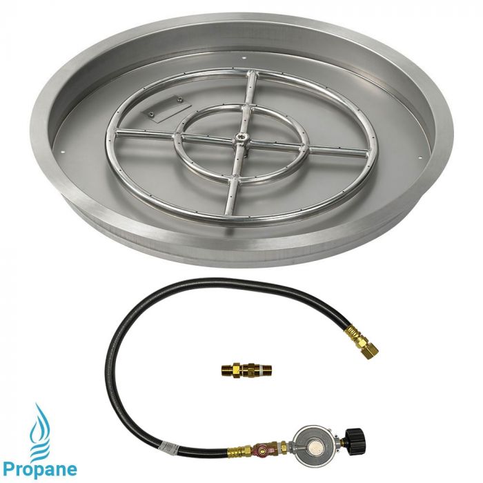 Load image into Gallery viewer, 25&quot; Round Drop-In Pan with Match Light Kit (18&quot; Fire Pit Ring) - Propane
