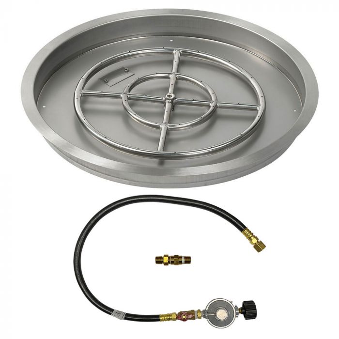 Load image into Gallery viewer, 25&quot; Round Drop-In Pan with Match Light Kit (18&quot; Fire Pit Ring) - Propane
