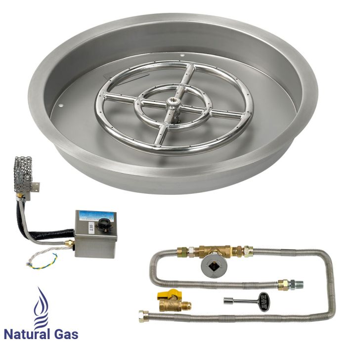 Load image into Gallery viewer, 19&quot; Round Drop-In Pan with S.I.T. System (12&quot; Fire Pit Ring) - Natural Gas
