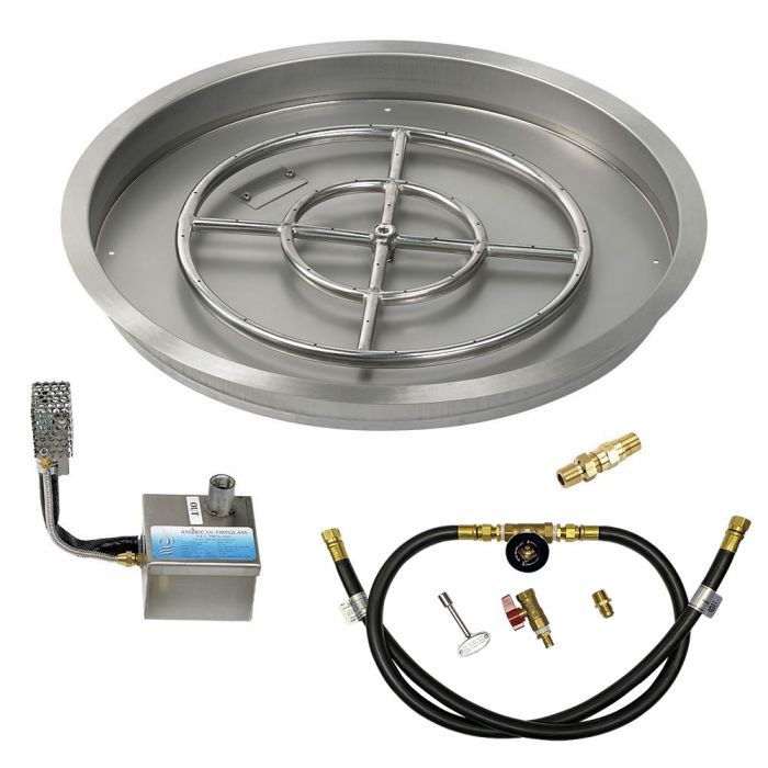 Load image into Gallery viewer, 25&quot; Round Drop-In Pan with S.I.T. System (18&quot; Fire Pit Ring) - Whole House Propane
