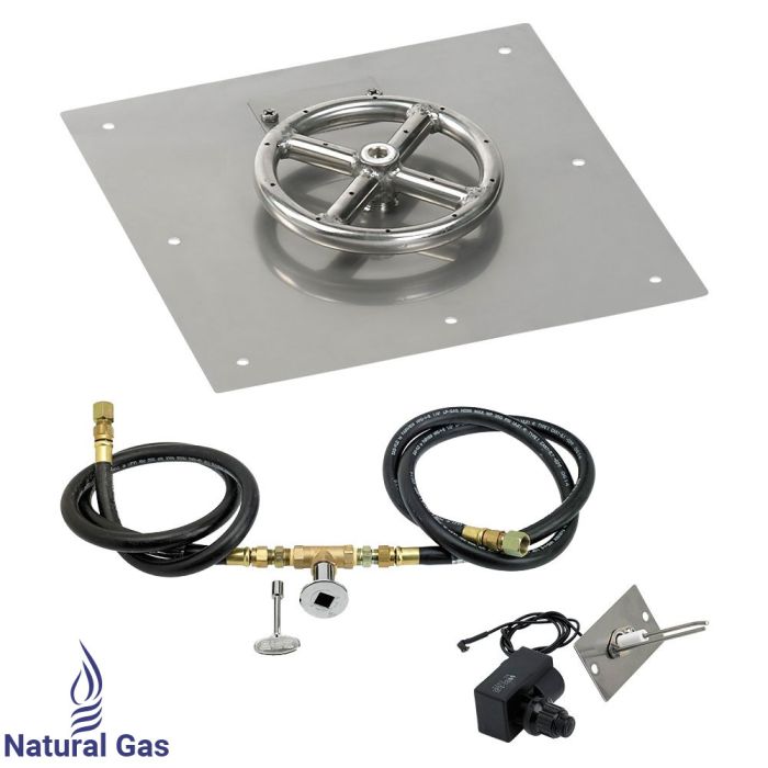 Load image into Gallery viewer, 12&quot; Square Flat Pan with Spark Ignition Kit (6&quot; Ring) - Natural Gas
