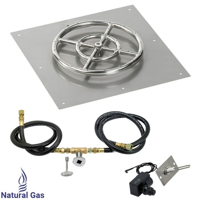 Load image into Gallery viewer, 18&quot; Square Flat Pan with Spark Ignition Kit (12&quot; Ring) - Natural Gas
