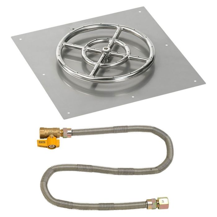 Load image into Gallery viewer, 18&quot; Square Flat Pan with Match Light Kit (12&quot; Ring) - Natural Gas
