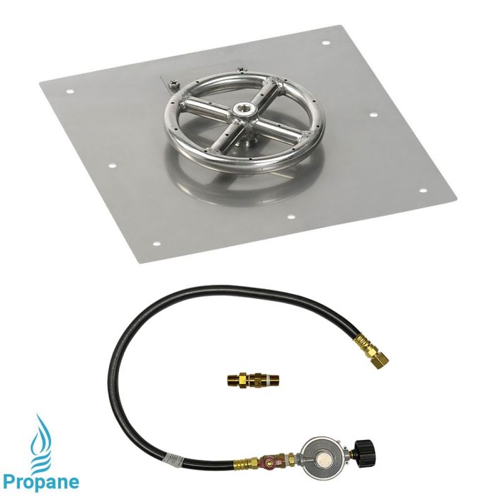 Load image into Gallery viewer, 12&quot; Square Flat Pan with Match Light Kit (6&quot; Ring) - Propane
