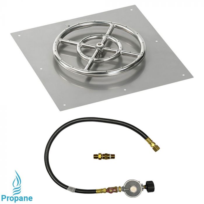 Load image into Gallery viewer, 18&quot; Square Flat Pan with Match Light Kit (12&quot; Ring) - Propane
