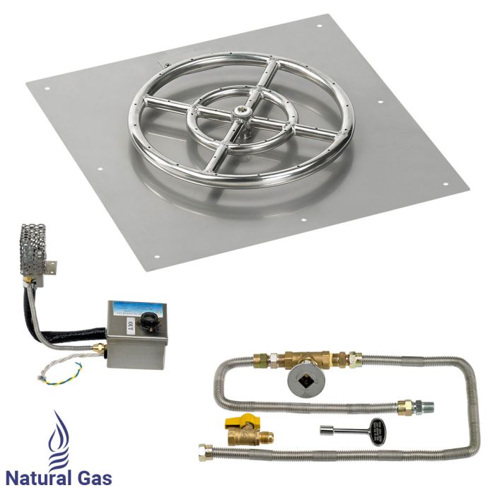 Load image into Gallery viewer, 18&quot; Square Stainless Steel Flat Pan with S.I.T. System (12&quot; Ring) - Natural Gas
