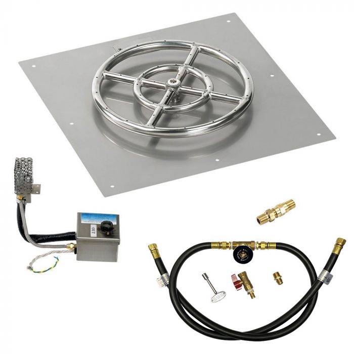 Load image into Gallery viewer, 18&quot; Square Stainless Steel Flat Pan with S.I.T. System (12&quot; Ring) - Whole House Propane
