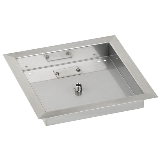 24" Stainless Steel Square Drop In Pan With 18" Fire Ring