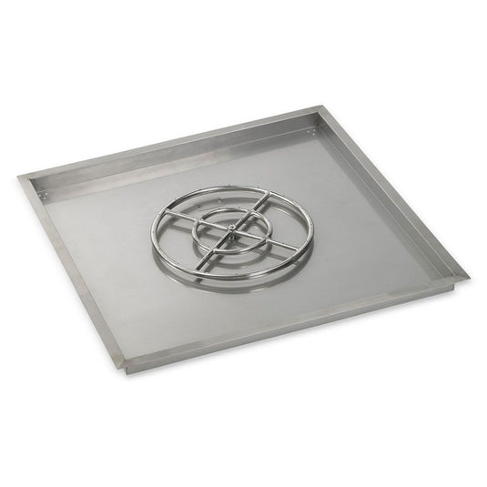 36" Stainless Steel Square Drop In Pan With 18" Fire Ring