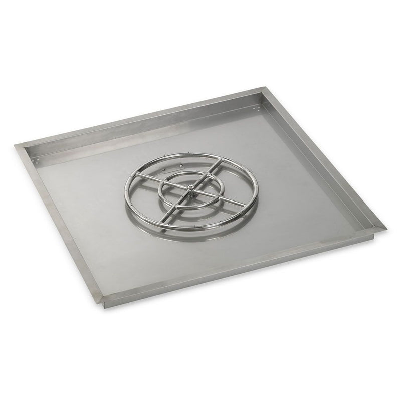 Load image into Gallery viewer, 36&quot; Stainless Steel Square Drop In Pan With 18&quot; Fire Ring
