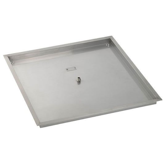 36" Stainless Steel Square Drop In Pan With 18" Fire Ring