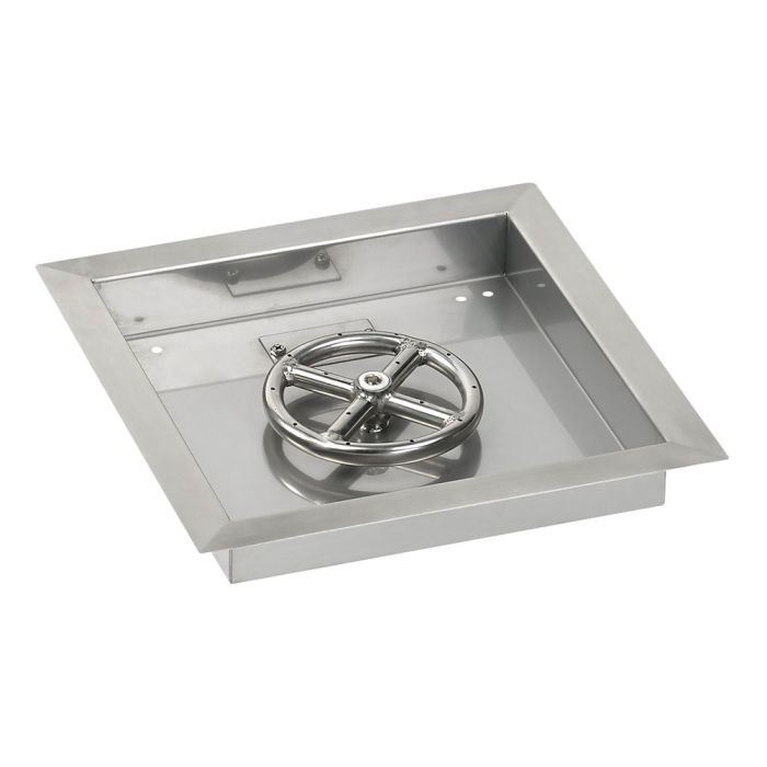 Load image into Gallery viewer, 12&quot; Square Drop-In Pan with Spark Ignition Kit (6&quot; Fire Pit Ring) - Propane
