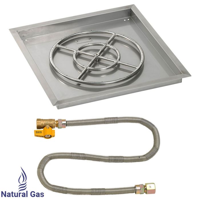 Load image into Gallery viewer, 24&quot; Square Drop-In Pan with Match Light Kit (18&quot; Fire Pit Ring) - Natural Gas
