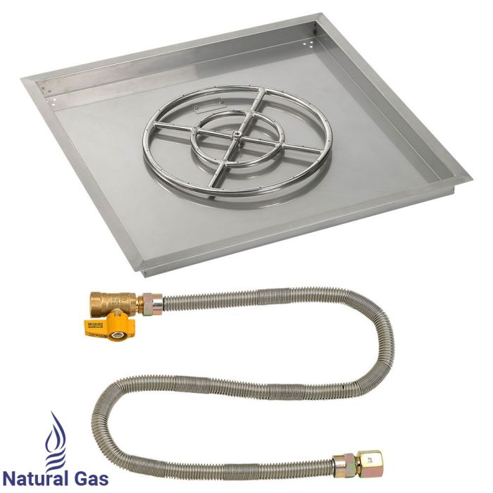 Load image into Gallery viewer, 30&quot; Square Drop-In Pan with Match Light Kit (18&quot; Fire Pit Ring) - Natural Gas
