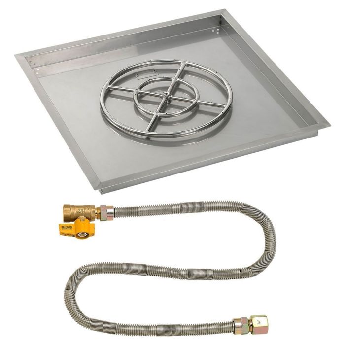 Load image into Gallery viewer, 30&quot; Square Drop-In Pan with Match Light Kit (18&quot; Fire Pit Ring) - Natural Gas
