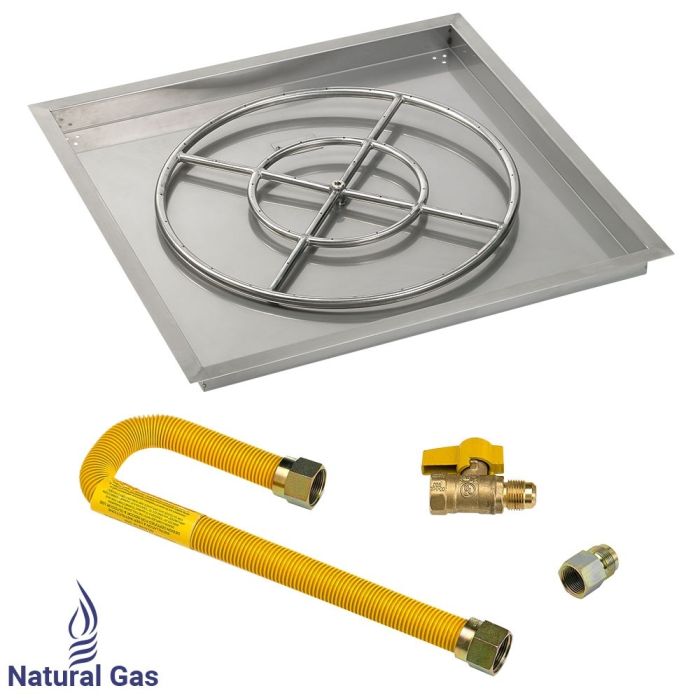 Load image into Gallery viewer, 36&quot; Square Drop-In Pan with Match Light Kit (24&quot; Fire Pit Ring) - Natural Gas
