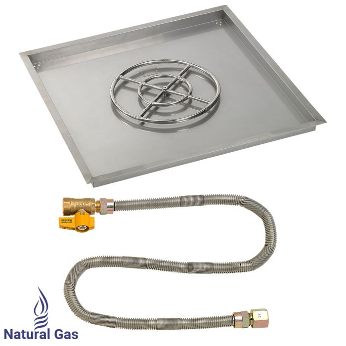 Load image into Gallery viewer, 36&quot; Square Drop-In Pan with Match Light Kit (18&quot; Fire Pit Ring) - Natural Gas
