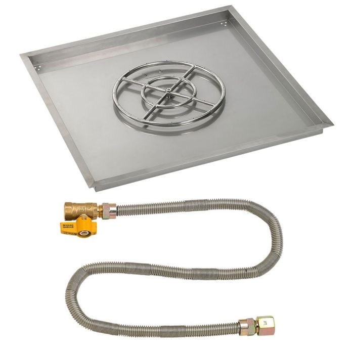 Load image into Gallery viewer, 36&quot; Square Drop-In Pan with Match Light Kit (18&quot; Fire Pit Ring) - Natural Gas
