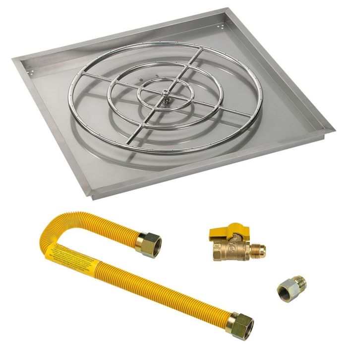 Load image into Gallery viewer, 36&quot; Square Drop-In Pan with Match Light Kit (24&quot; Fire Pit Ring) - Natural Gas
