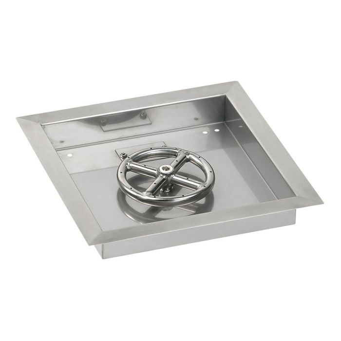 Load image into Gallery viewer, 12&quot; Square Drop-In Pan with Match Light Kit (6&quot; Fire Pit Ring) - Propane
