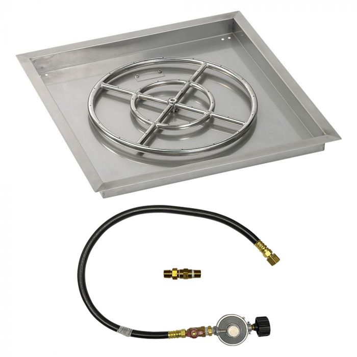 Load image into Gallery viewer, 24&quot; Square Drop-In Pan with Match Light Kit (18&quot; Fire Pit Ring) - Propane
