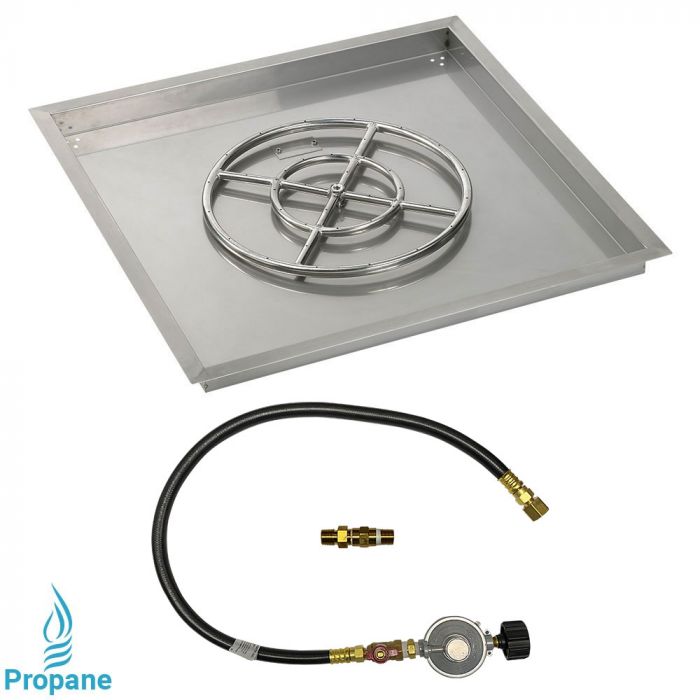 Load image into Gallery viewer, 30&quot; Square Drop-In Pan with Match Light Kit (18&quot; Fire Pit Ring) - Propane
