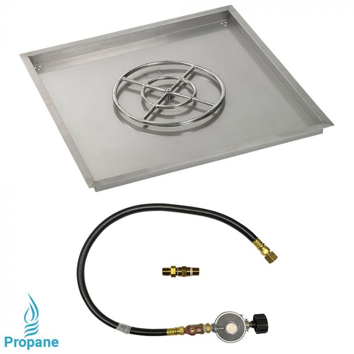 Load image into Gallery viewer, 36&quot; Square Drop-In Pan with Match Light Kit (18&quot; Fire Pit Ring) - Propane
