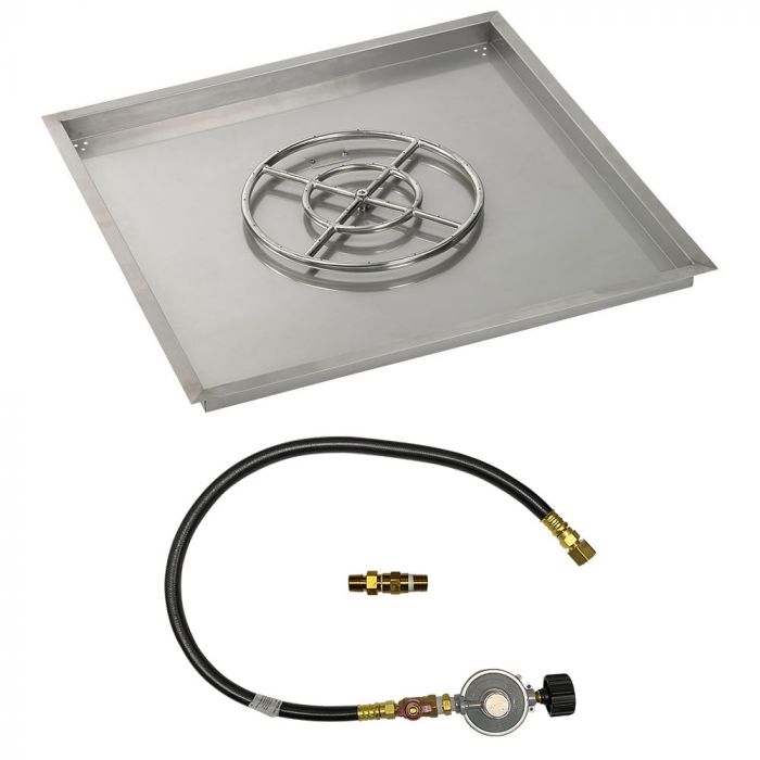 Load image into Gallery viewer, 36&quot; Square Drop-In Pan with Match Light Kit (18&quot; Fire Pit Ring) - Propane
