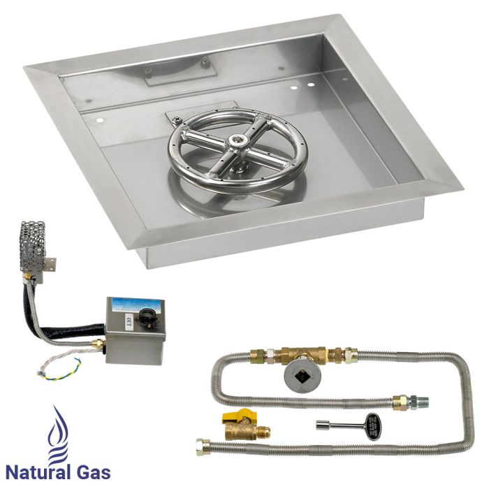 Load image into Gallery viewer, 12&quot; Square Stainless Steel Drop-In Pan with S.I.T. System (6&quot; Ring) - Natural Gas
