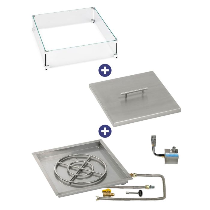 Load image into Gallery viewer, 24&quot; Square Stainless Steel Drop-In Pan with S.I.T. System (18 Ring) - Natural Gas Bundle
