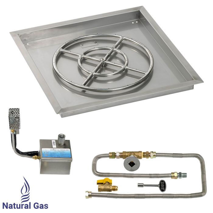 Load image into Gallery viewer, 24&quot; Square Stainless Steel Drop-In Pan with S.I.T. System (18&quot; Ring) - Natural Gas
