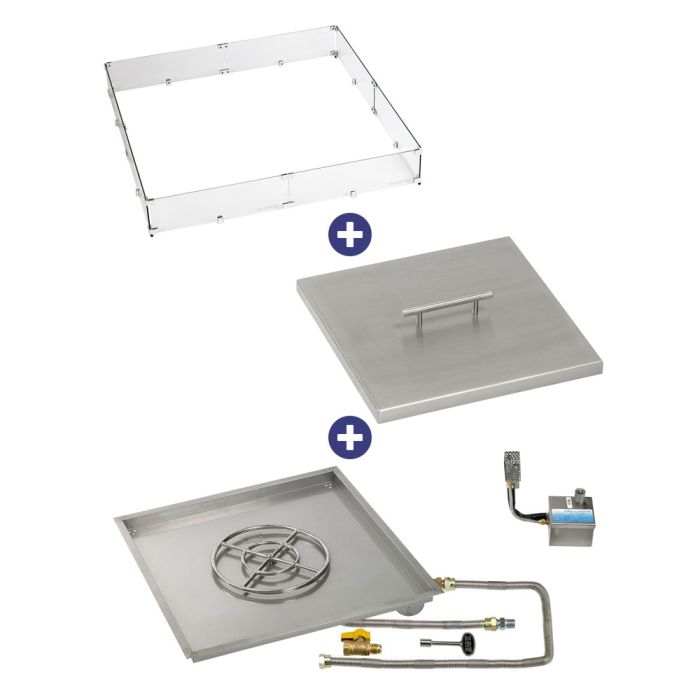 Load image into Gallery viewer, 36&quot; Square Stainless Steel Drop-In Pan with S.I.T. System (18 Ring) - Natural Gas Bundle
