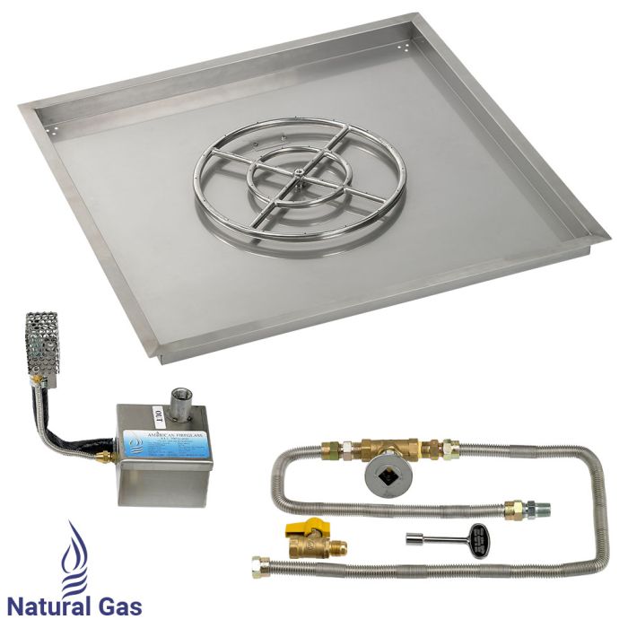 Load image into Gallery viewer, 36&quot; Square Stainless Steel Drop-In Pan with S.I.T. System (18&quot; Ring) - Natural Gas
