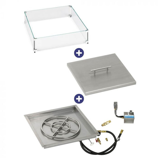 24" Square Stainless Steel Drop-In Pan with S.I.T. System (18 Ring) - Whole House Propane Bundle