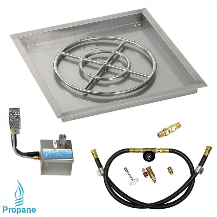 Load image into Gallery viewer, 24&quot; Square Stainless Steel Drop-In Pan with S.I.T. System (18&quot; Ring) - Whole House Propane
