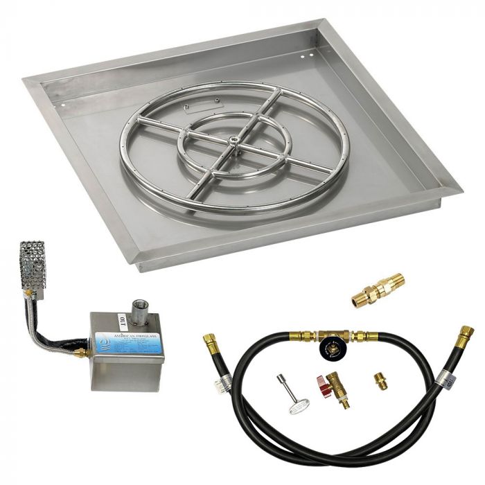 Load image into Gallery viewer, 24&quot; Square Stainless Steel Drop-In Pan with S.I.T. System (18&quot; Ring) - Whole House Propane
