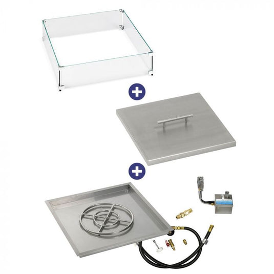 30" Square Stainless Steel Drop-In Pan with S.I.T. System (18 Ring) - Whole House Propane Bundle
