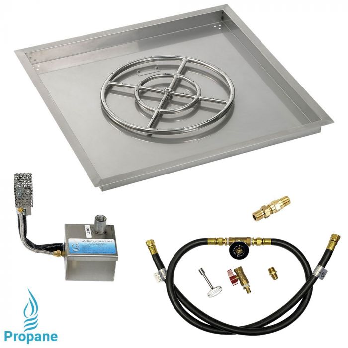 Load image into Gallery viewer, 30&quot; Square Stainless Steel Drop-In Pan with S.I.T. System (18&quot; Ring) - Whole House Propane
