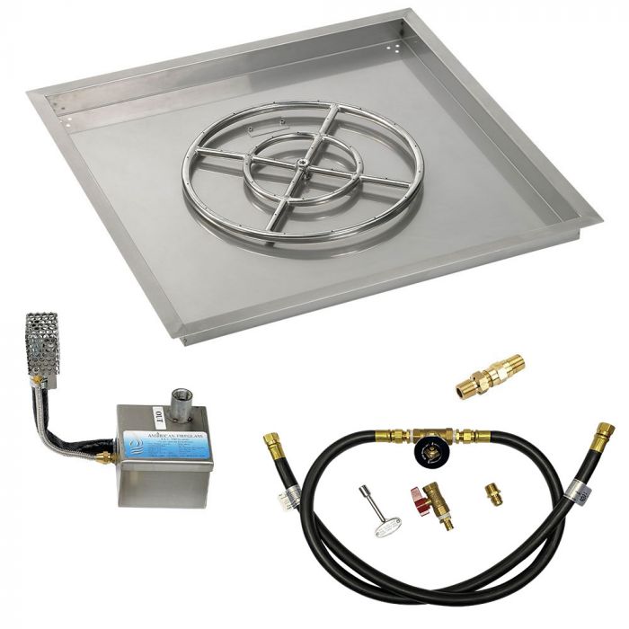 Load image into Gallery viewer, 30&quot; Square Stainless Steel Drop-In Pan with S.I.T. System (18&quot; Ring) - Whole House Propane
