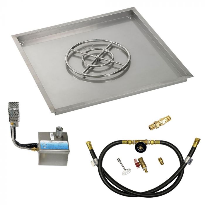 Load image into Gallery viewer, 36&quot; Square Stainless Steel Drop-In Pan with S.I.T. System (18&quot; Ring) - Whole House Propane
