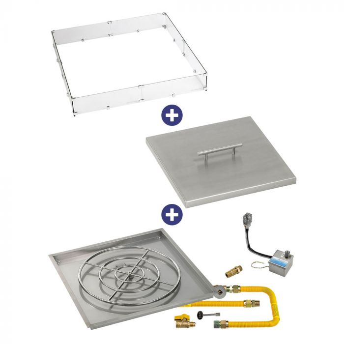 Load image into Gallery viewer, 36&quot; Square Drop-In Pan with High-Capacity S.I.T. System (30 Ring) - Whole House Propane Bundle
