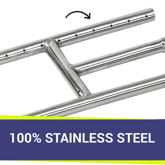 12" x 6" Stainless Steel H-Style Burner - Natural Gas