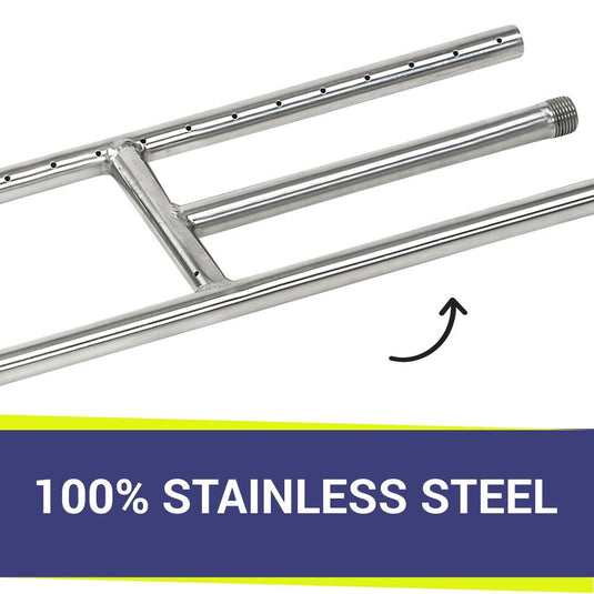 18" x 6" Stainless Steel H-Style Burner - Natural Gas