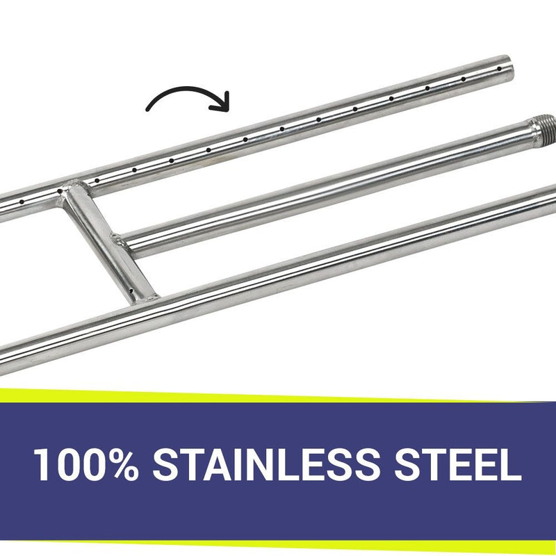 Load image into Gallery viewer, 24&quot; x 6&quot; Stainless Steel H-Style Burner - Natural Gas
