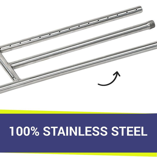 30" x 6" Stainless Steel H-Style Burner - Natural Gas