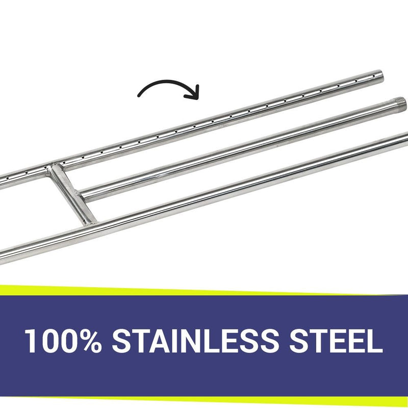 Load image into Gallery viewer, 36&quot; x 6&quot; Stainless Steel H-Style Burner - Natural Gas
