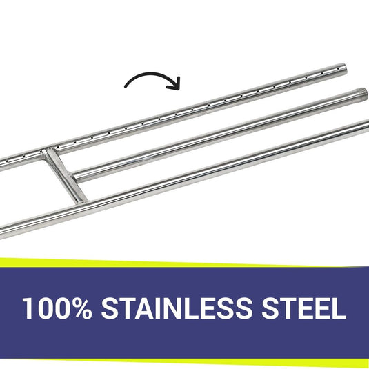 36" x 6" Stainless Steel H-Style Burner - Natural Gas