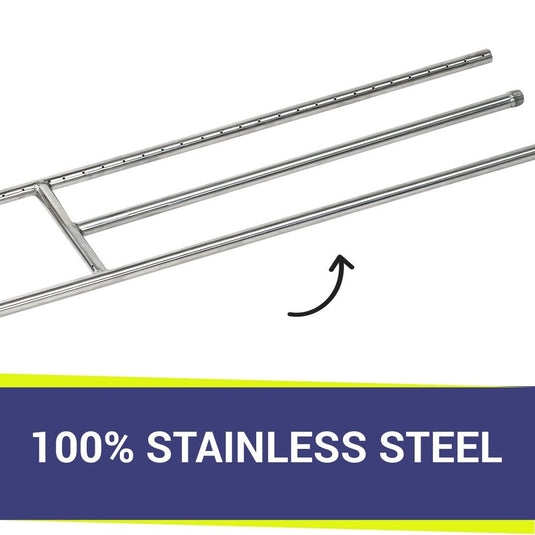 48" x 8" Stainless Steel H-Style Burner - Natural Gas