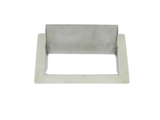 Stainless steel fireplace ash dump door shown open